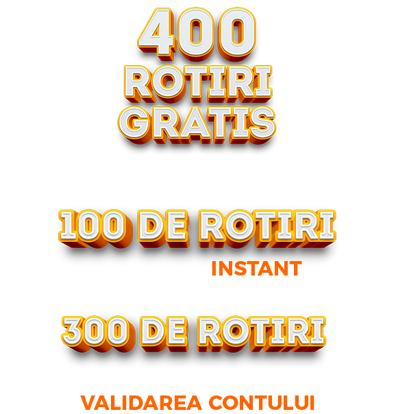 500 LEI BONUS INSTANT 100% la Prima Depunere + PANA LA 500 de Rotiri Gratuite - fără condiții de rulaj -