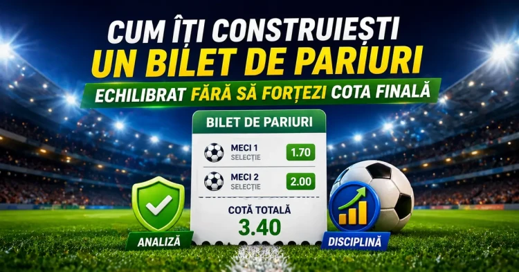 Cum îți construiești un bilet de pariuri echilibrat fără să forțezi cota finală