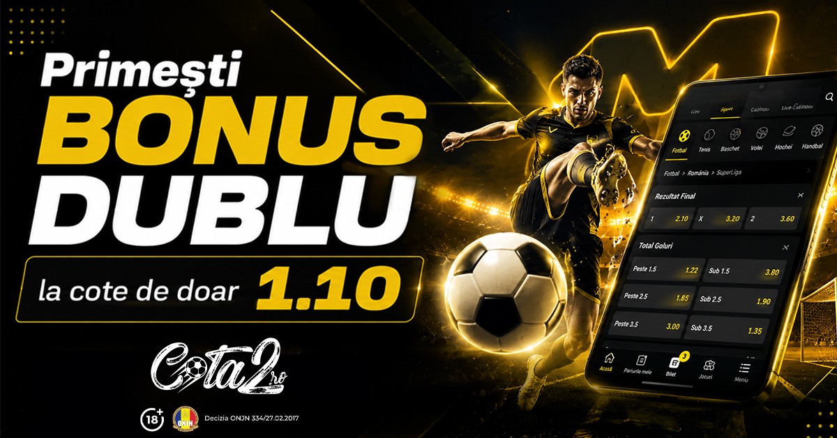 Unde poți juca bilete Bonus Dublu la cote de minim 1.10 pe bilet pentru EXTRA câștiguri la pariuri!
