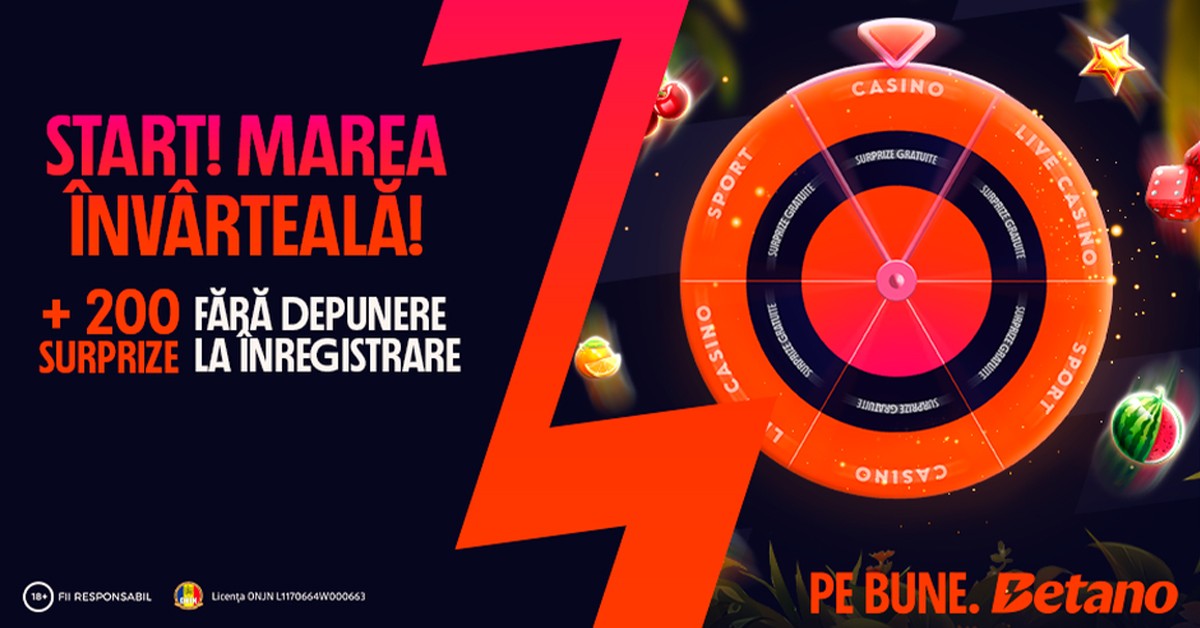 Roata Norocoasă: câștigă GARANTAT la fiecare rotire, pe Betano