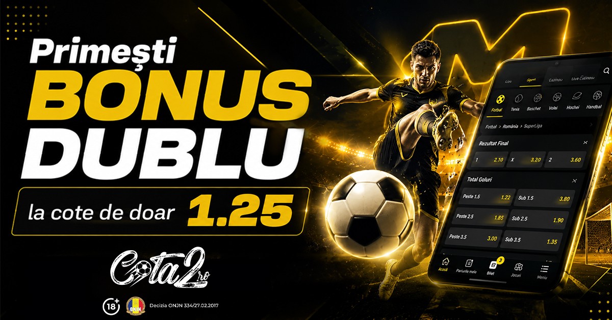 Unde poți juca bilete Bonus Dublu la cote de minim 1.25 pe bilet pentru EXTRA câștiguri la pariuri!